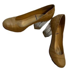 Vena Cava Tenoversix Natural Chunky Heel Shoe Nude Clear Block Heel 37 Round Toe